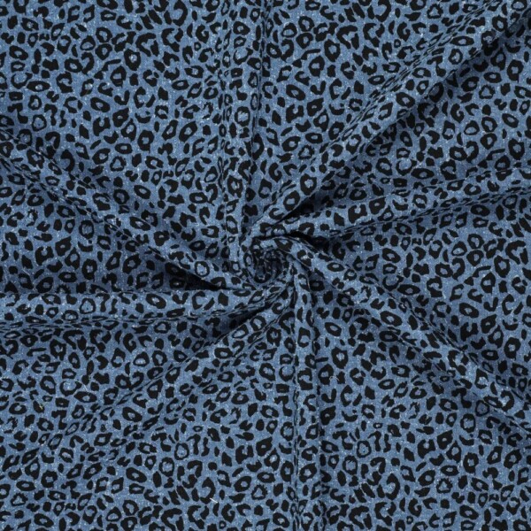 22074694_1-Denim Punched Animal Light Blue Denim Jacquard leopard - lys