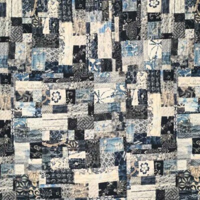 Bomuld twill med denim print - 2
