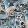 Yksityiskohta: puuvillatwill denimprintillä - 1, twill-rakenne ja printti