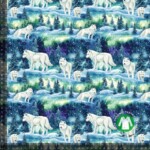 Jersey print with polar wolves