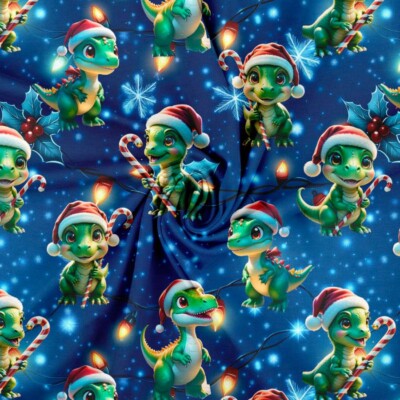 Jersey print with cute Christmas dinos - 3 - Image 2