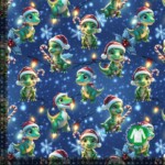 Jersey print with cute Christmas dinos - 3