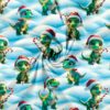 Digiprintti jersey joulu-dinoilla, variantti 2, 220 g/m², 160 cm