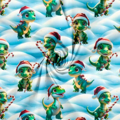 Jersey print with cute Christmas dinos - 2 - Image 2