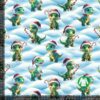 Painettu jersey suloisilla joulu-dinoilla - 2, digiprintti puuvilla/lycra