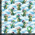 Jersey print with cute Christmas dinos - 2
