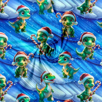 Jersey print with cute Christmas dinos - 1 - Image 2