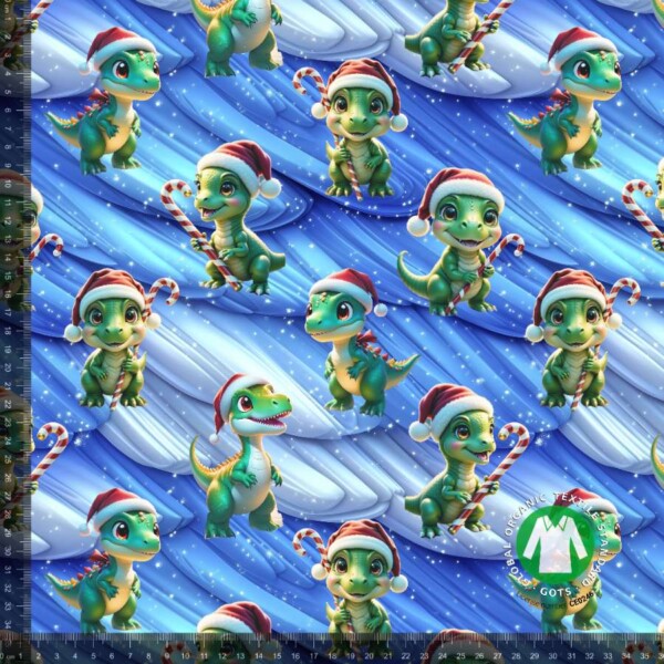 CUTE DINO V3_with_rulers Jersey print with cute Christmas dinos - 1