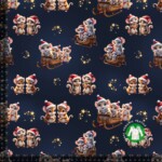 Jersey print med søde julemus - navy