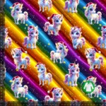Jersey print with cute Christmas unicorns - multi