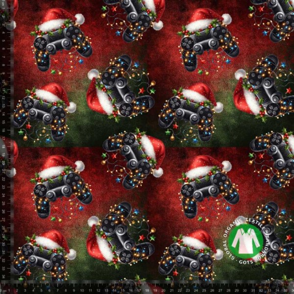 Christmas gaming_with_rulers Jersey print with Christmas controllers