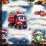 Jersey print with cute Christmas machines