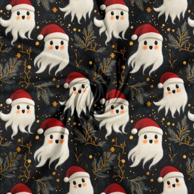 Jersey print med broderede jule spøgelser - Billede 2