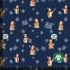 French terry with Christmas bears dark blue digital print