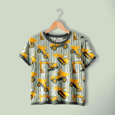 Jersey print med søde arbejdsmaskiner - striber - Image 3