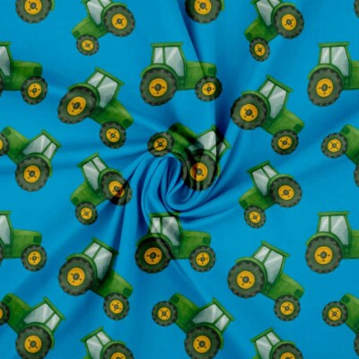 Jersey print med sødt traktor motiv - blå - Image 4