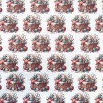 Canvas med print - Kurv og garnnøgler