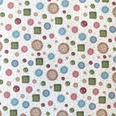 Canvas med print - Knapper og blomster