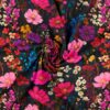 Pink Garden -kukkakuosi puuvillajerseyssä lycralla, leveys 160 cm