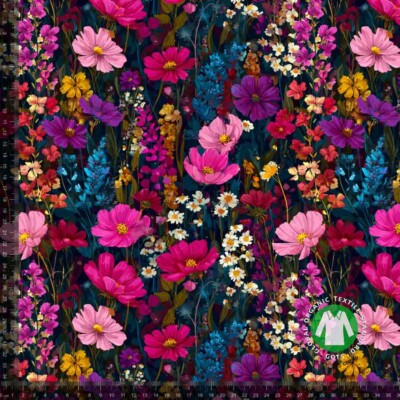 Jersey Print Pink Garden digital print jersey 220 g/m²