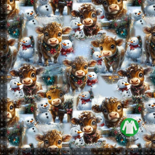 Christmas Jersey cow - measurement Jersey print med jule køer