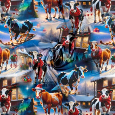 Jersey print with different Christmas cows - Image 2