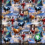 Jersey print med forskellige jule køer