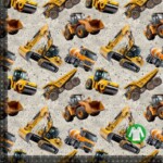 Jersey print med seje grave maskiner - beton