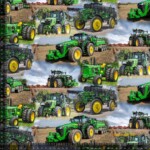 Ranskalainen froteepainatus vihreillä traktoreilla 1