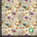 Jersey Print efterårs have med pastel blomster digitalprint