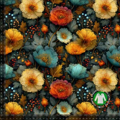 Jersey Print - Autumn flowers
