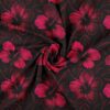 Pink Hibiscus -kukkakuosi puuvillajerseyssä lycralla, 160 cm leveä