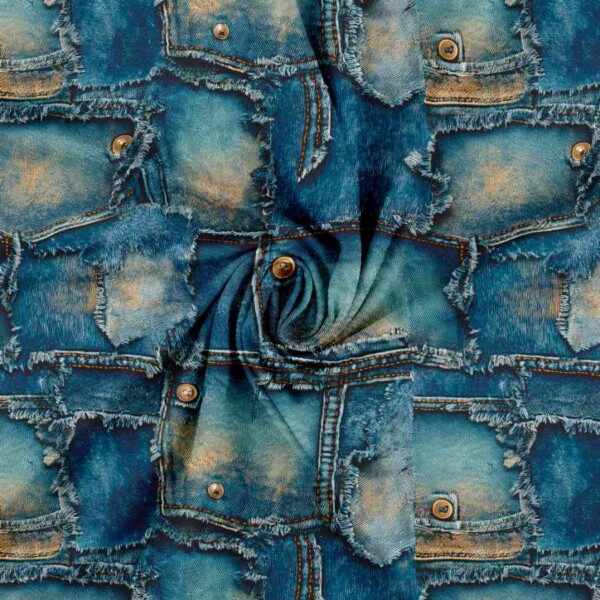 Jeans pattern 4 (done) - creased Jeans look print på single jersey strikket 220 g/m² 160 cm bred