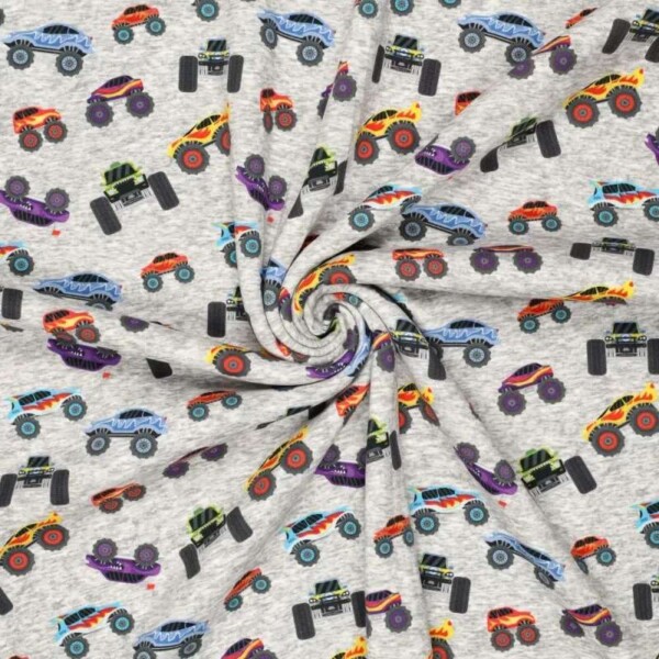 imgi_13_22389960_3-Digi Jogging Monster Machines 960_800x800 Heavy brushed jogging fabric with monster trucks, 320 g/m²