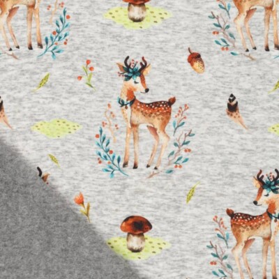 Heavy jogging with cute fallow deer - gray