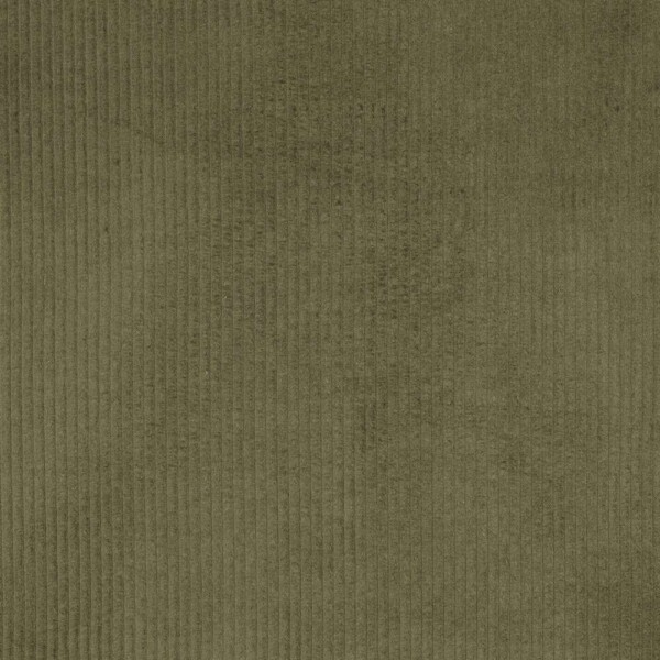 Bredriflet fløjl i army green bomuld, 280 g/m², 142 cm bred