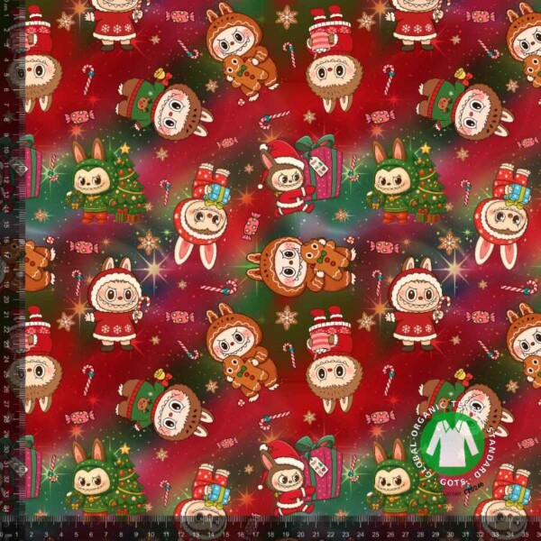 Jersey print med jule Labubu - 1