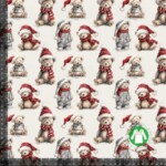 Jersey print med søde jule bamser