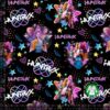 K-POP-jerseyprintti Black, digiprintti, 160 cm leveä
