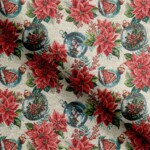 Gobelin med julestjerner snekugler