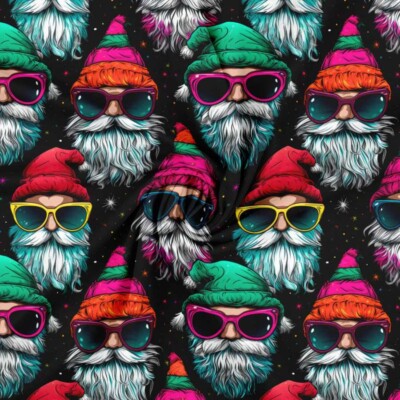 Jersey print with hippie Santas - Image 2