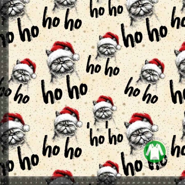 Jersey print with beneficial Christmas cats