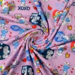 Jersey print med Smølferne - Lyserød / lilla