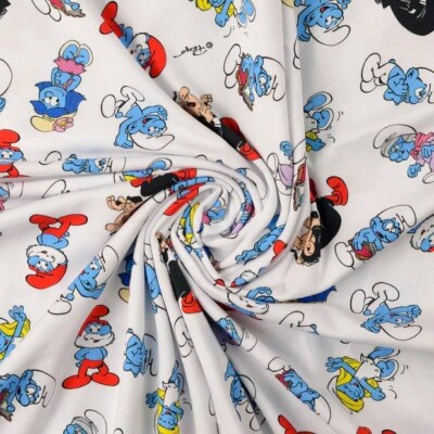 Jersey print med Smølferne - Hvid