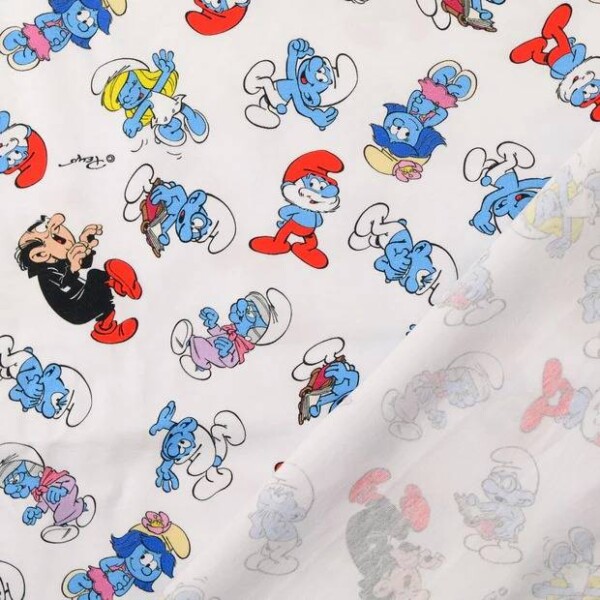 Jersey print med Smølferne - Hvid