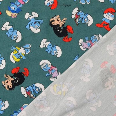 Jersey print med Smølferne - Grøn