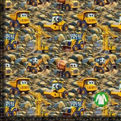 Jerseypainatus söpöillä ajoneuvoilla - kivi