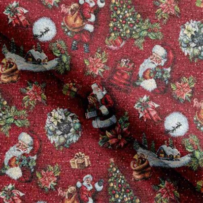 Tapestry with Santa Claus - red