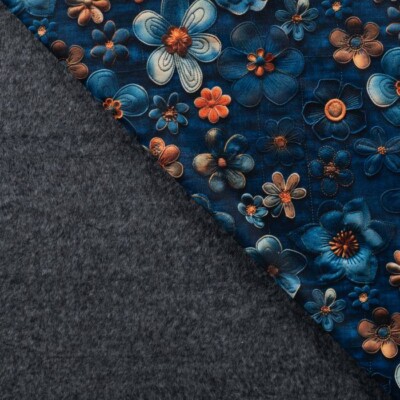 Kraftig jogging - Jeans look med blomster