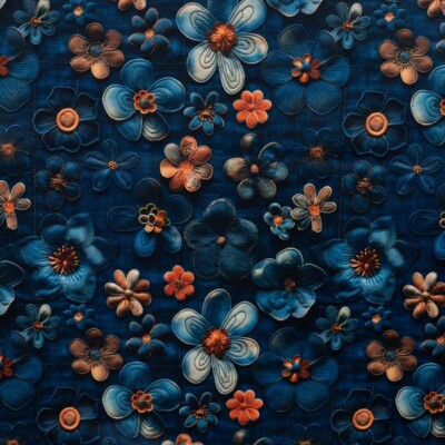 Kraftig jogging - Jeans look med blomster - Billede 1